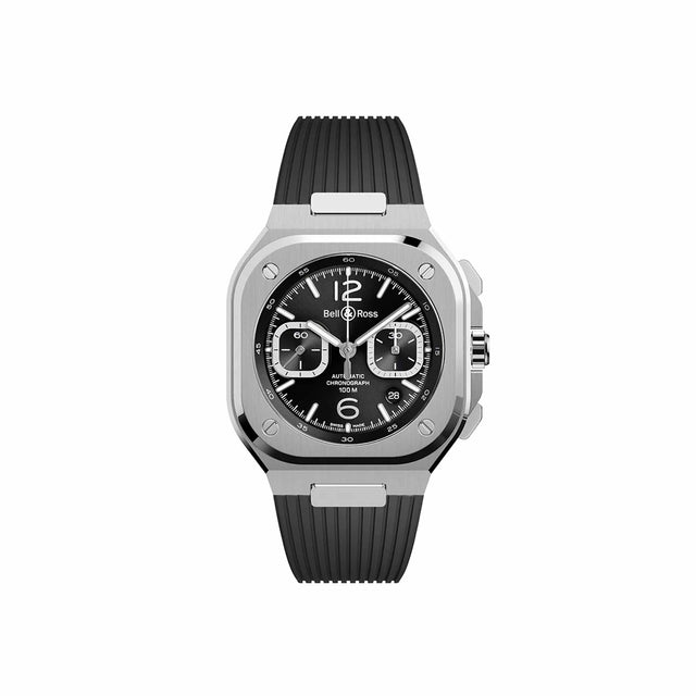 BR 05 CHRONO BLACK STEEL - BR05C-BLC-ST/SRB