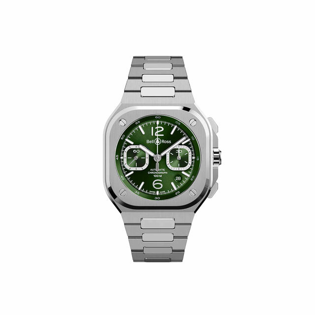 BR 05 CHRONO GREEN STEEL - BR05C-GN-ST/SST
