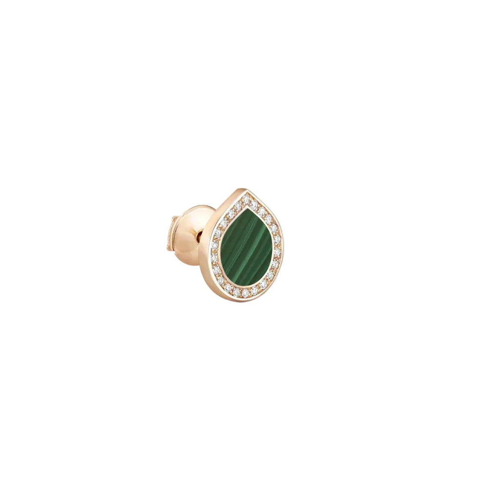 Boucle d'oreille Antifer en or rose avec Malachite - EAF2AGPGM0000