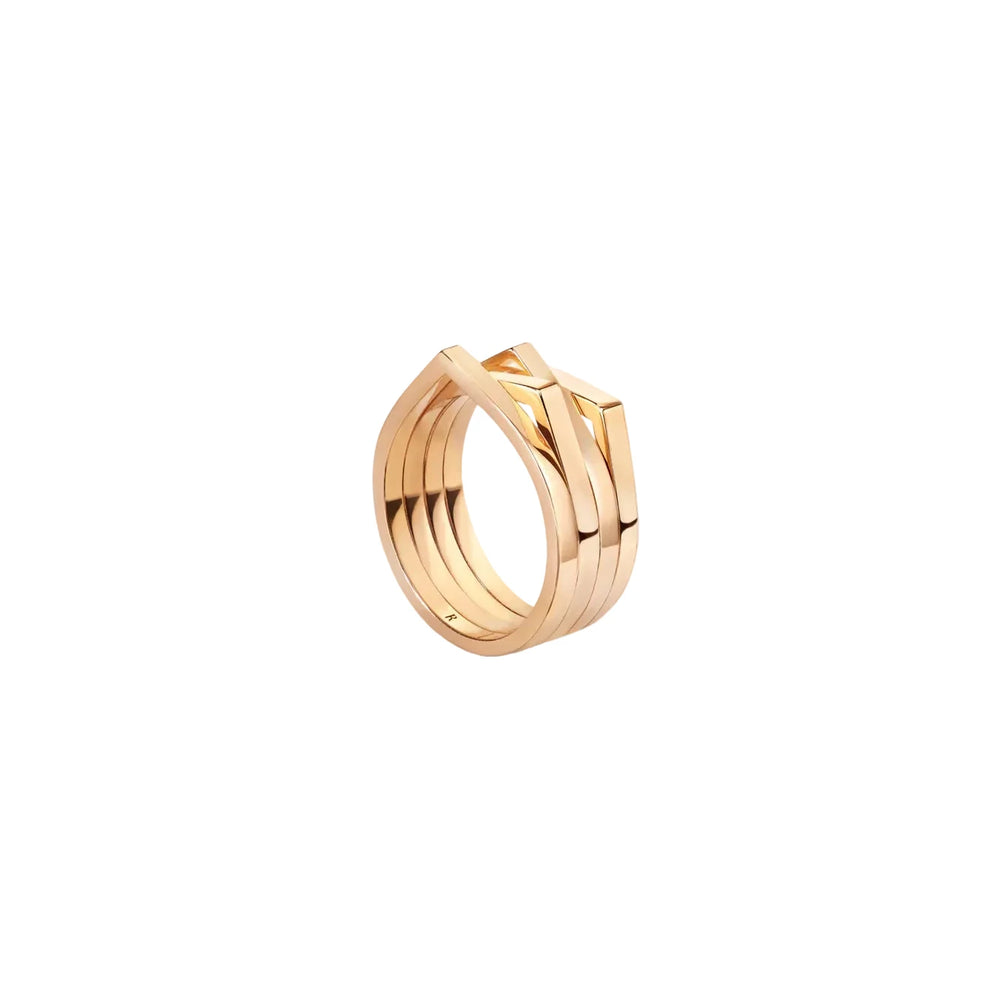 Bague Antifer en or rose uni 4 rangs - RAF0BEPG00000