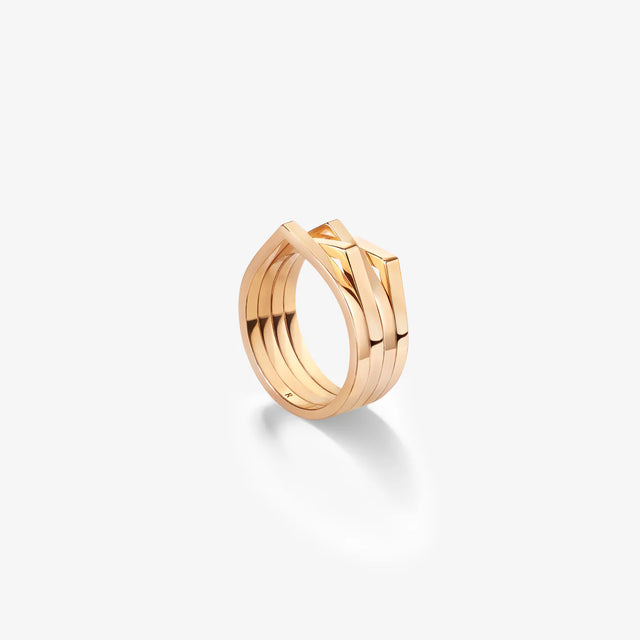 Bague Antifer en or rose uni 4 rangs - RAF0BEPG00000