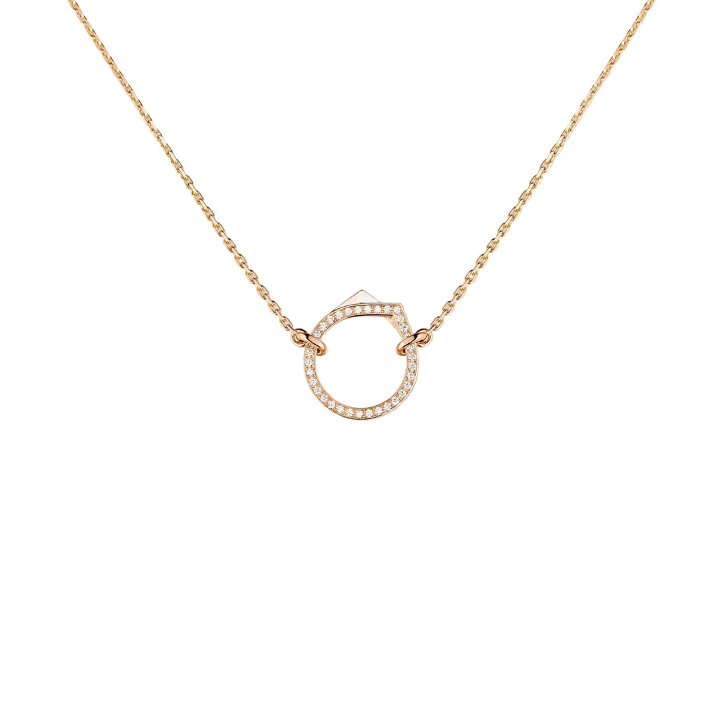 Pendentif Repossi Antifer en or rose pavé de diamants - PAF2ACPG00000