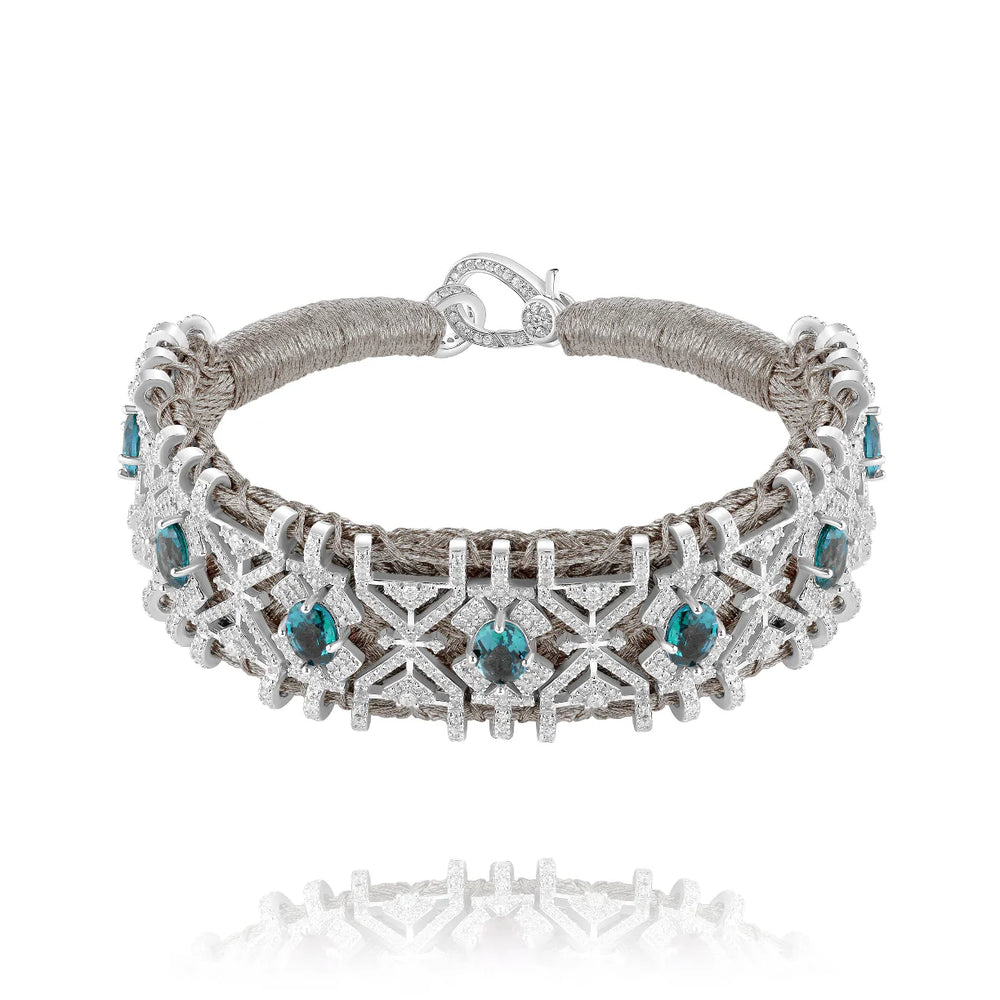 Bracelet Van Den Abeele Palmas Silver - Topazes