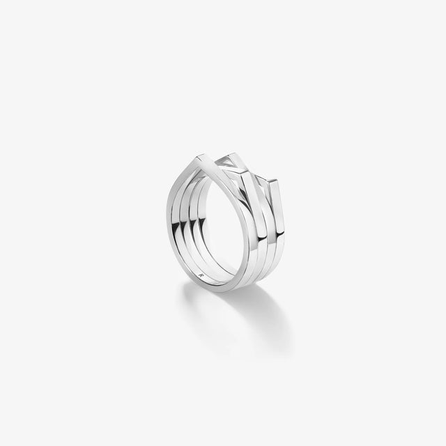 Bague Antifer en or blanc uni 4 rangs - RAF0BEWG00000