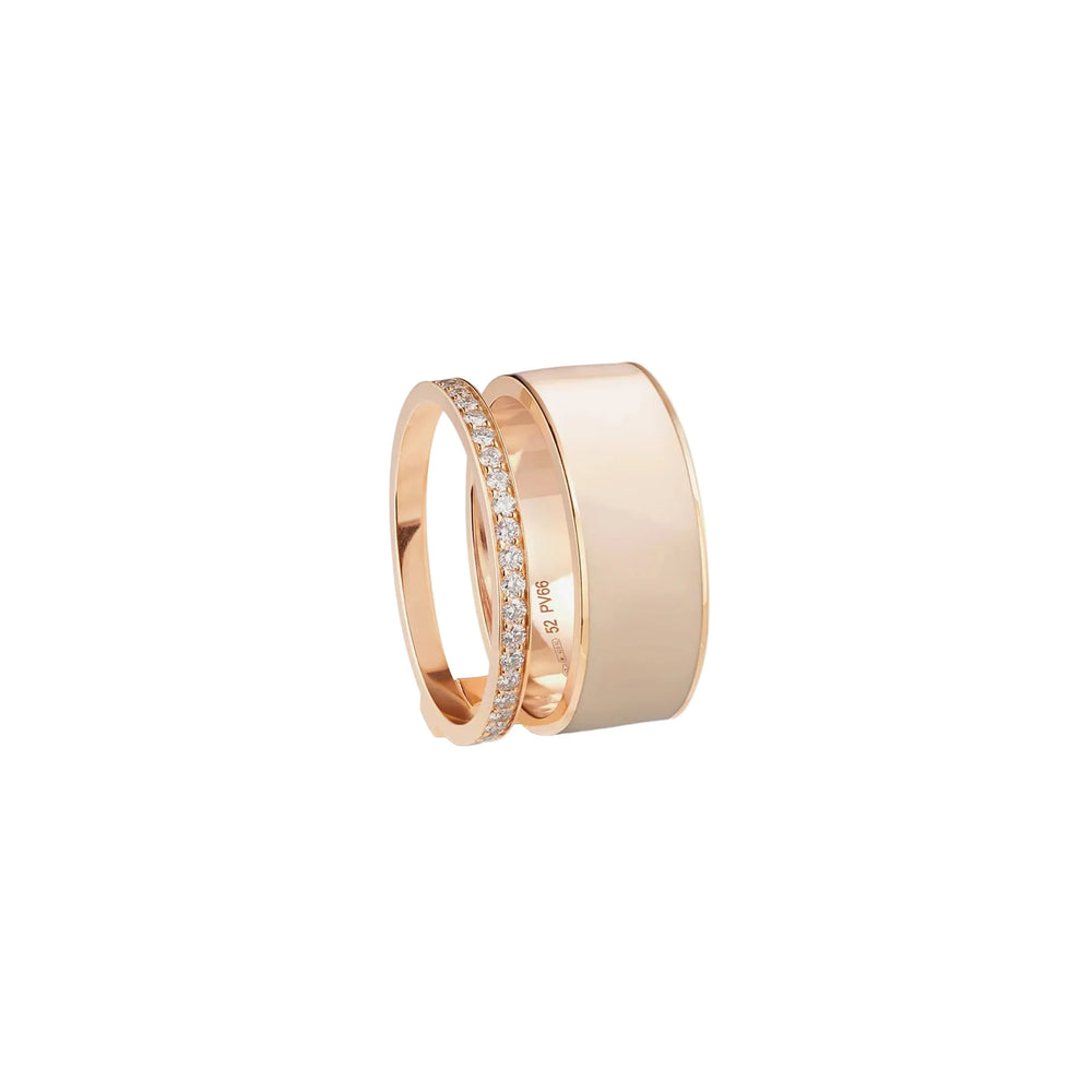 Bague Berbere Chromatic Nude laquée en or rose pavée de diamants - RCH2ACPG00000