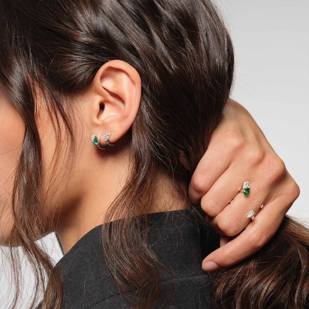 Boucle d'oreille Repossi serti sur vide en or blanc - ESV3AGWGE300R/L
