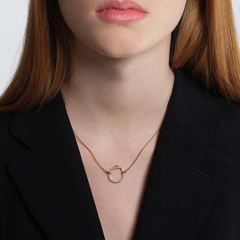 Pendentif Repossi Antifer en or rose pavé de diamants - PAF2ACPG00000
