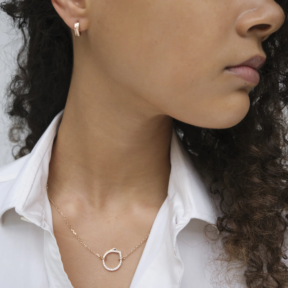 Pendentif Antifer en or rose pavé de diamants - PAF2ACPG00000