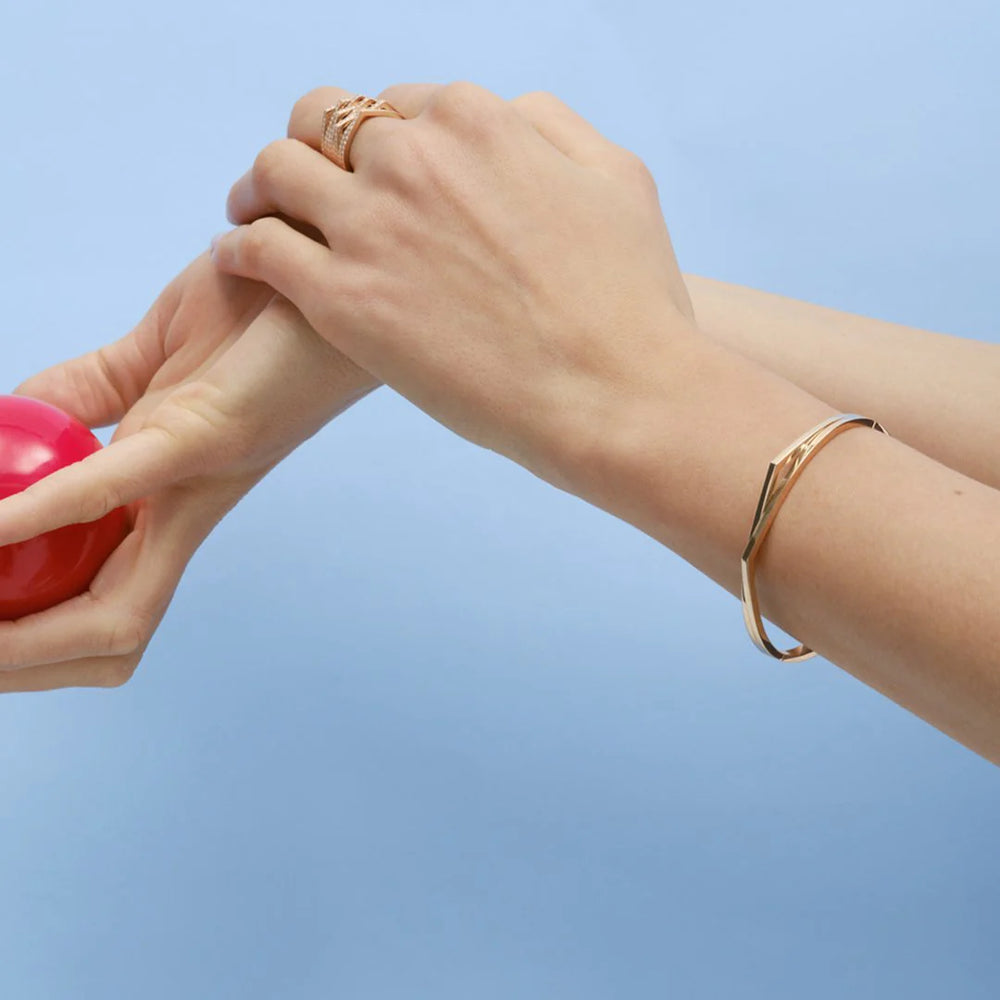 Bague Antifer 8 rangs en or rose pavée de diamants - RAF2AMPG00000