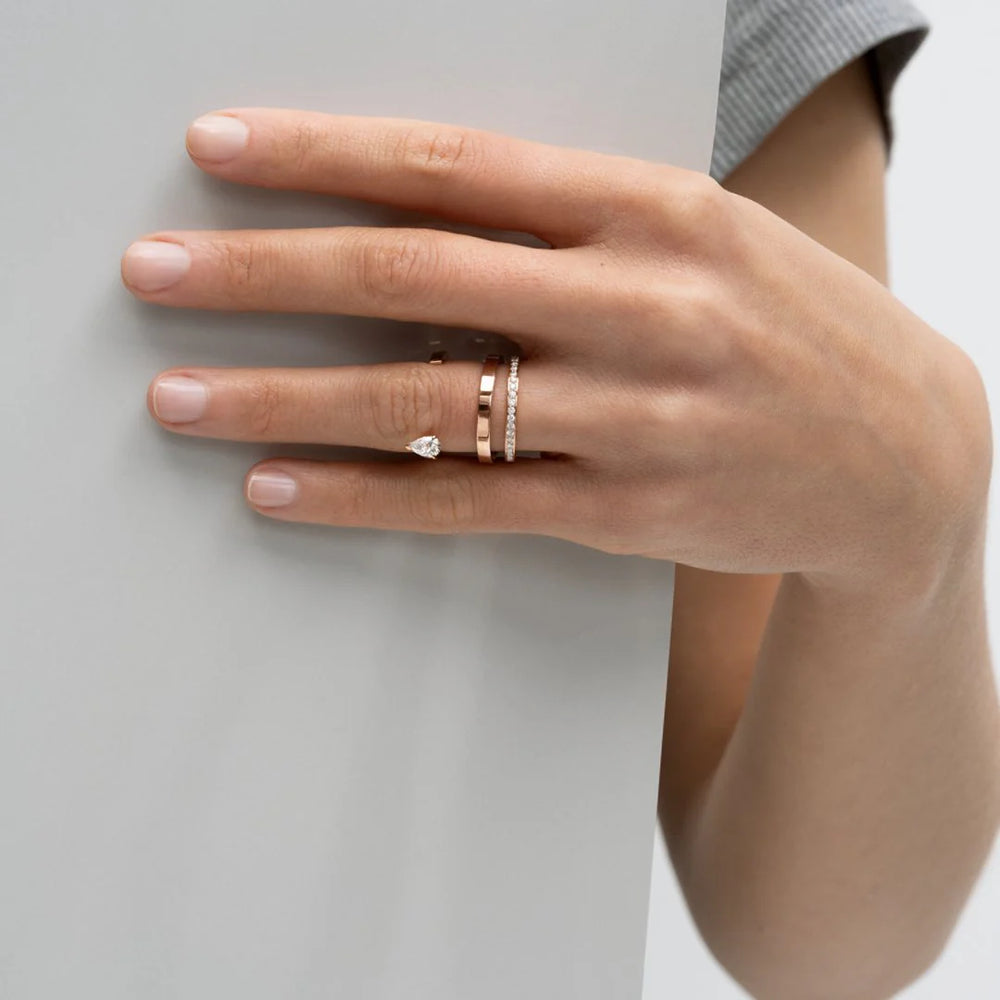 Bague Serti sur Vide en or rose - RSV1BAPG03000