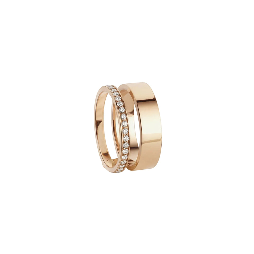 Bague Repossi Berbere 2 rangs en or rose pavée de diamants - RMO2AKPG00000
