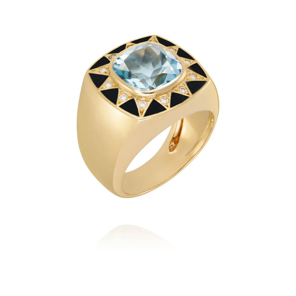 Bague Van Den Abeele Stella noir - Topaze