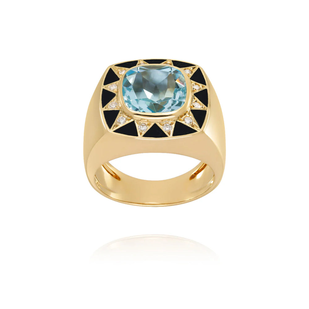 Bague Van Den Abeele Stella noir - Topaze