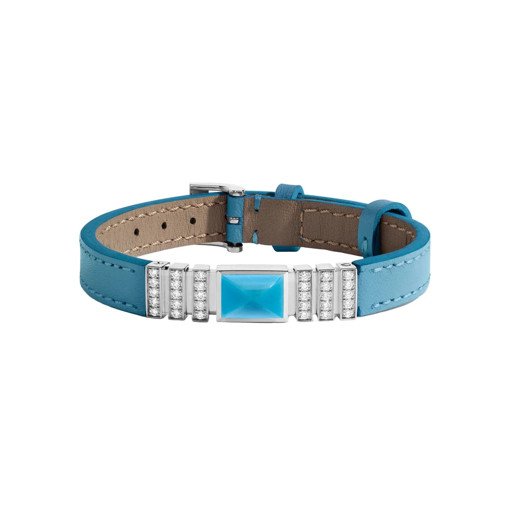 Bracelet en cuir UNII en or et pavé de diamants - UNIIB1WGTQ