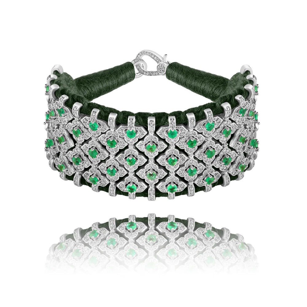 Bracelet Van Den Abeele Bahia Kaki - Emeraude