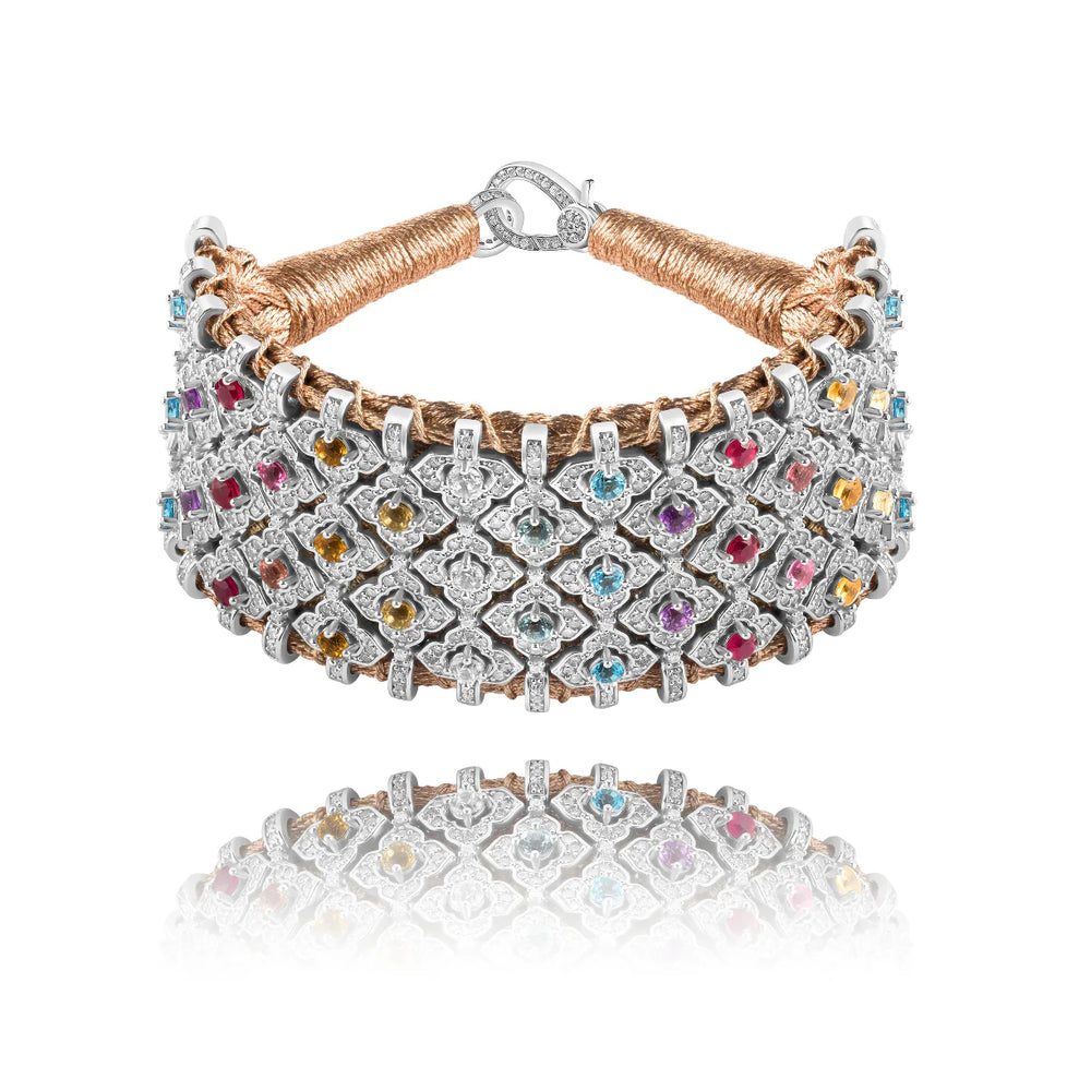 Bracelet Van Den Abeele Bahia Rose gold- Rainbow