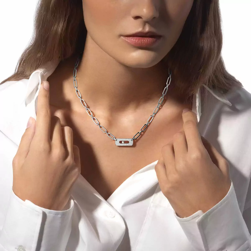Collier Messika Move Link semi-pavé 12095-WG