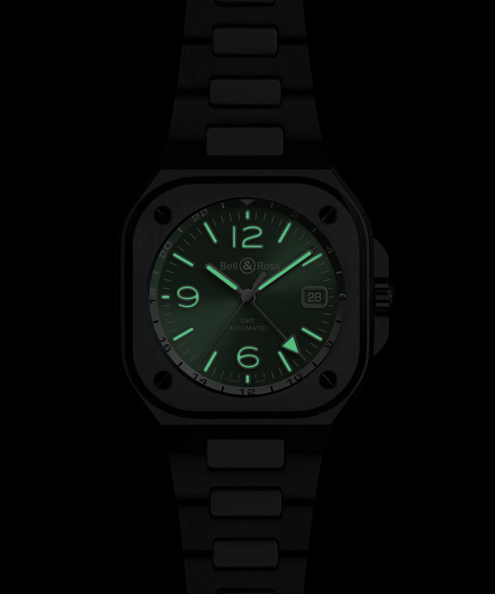 ساعة BR-05 GMT Green Steel BR05G-GN-ST/SST