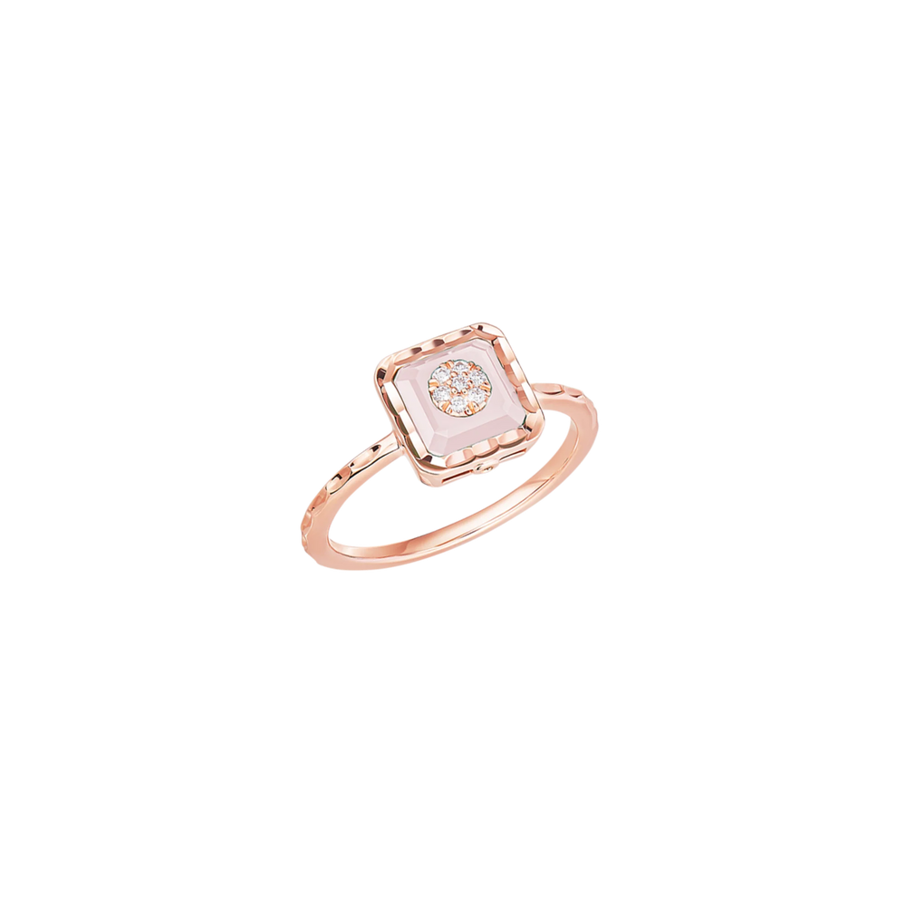 Bague Korloff Je Play or rose et opale rose carré - JJPR01PG/PO
