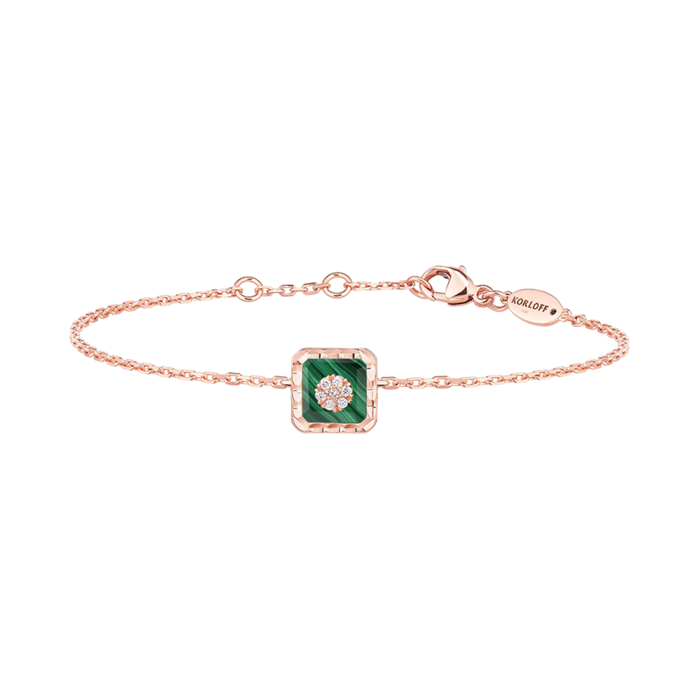 Bracelet Korloff Je Play chaîne carré malachite - JJPB01PG/MA