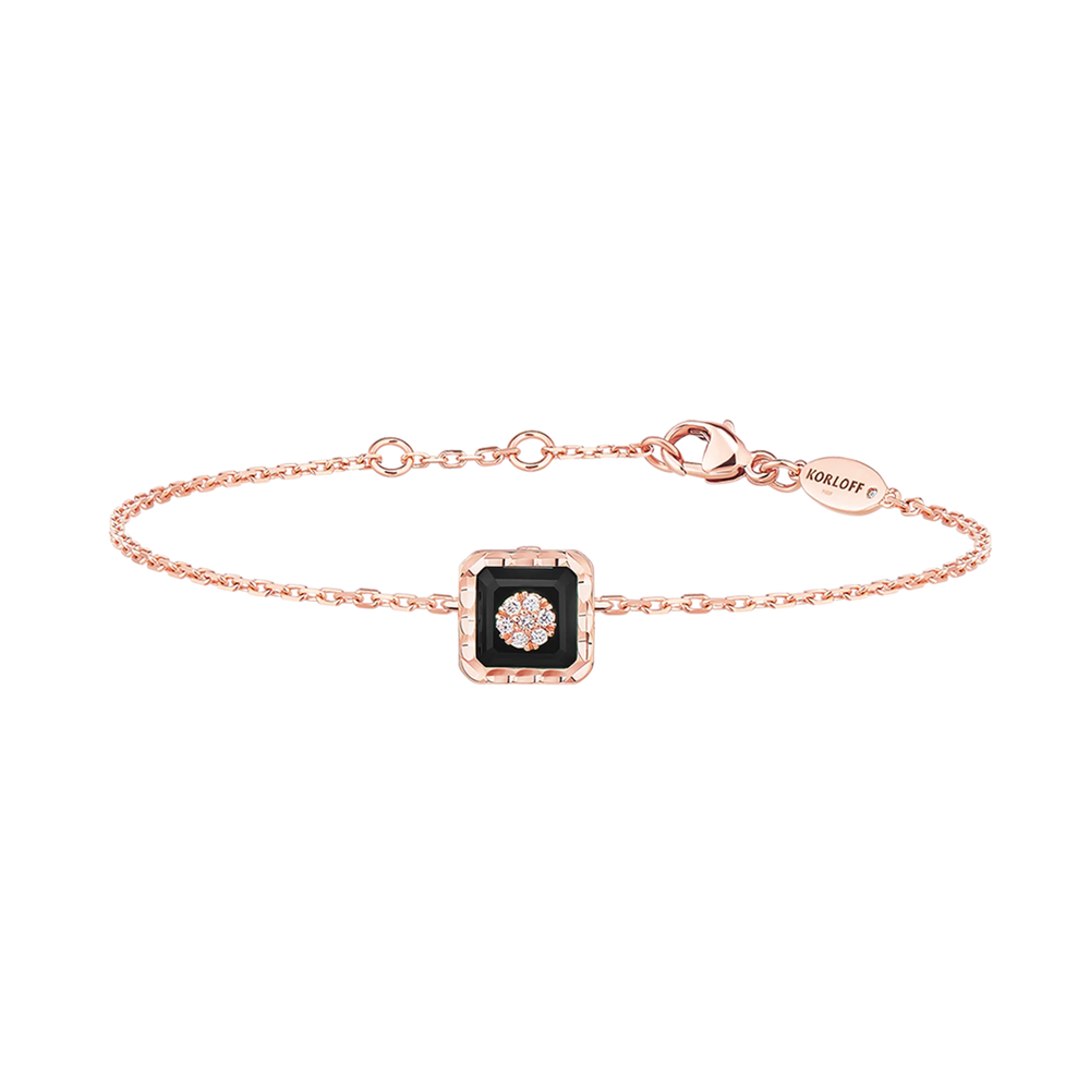Bracelet Korloff Je Play chaîne carré onyx - JJPB01PG/O