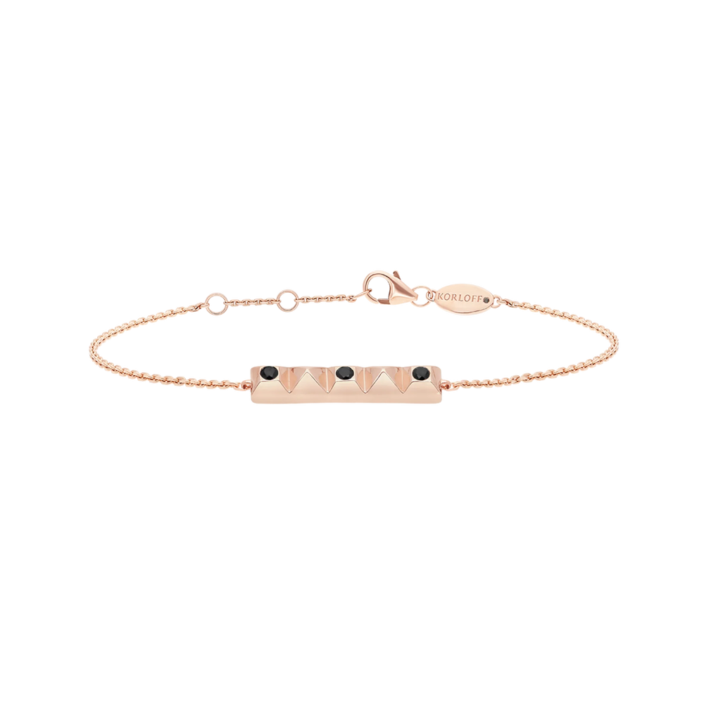 Bracelet Korloff Korlove Or rose et diamants noirs petit modèle 5 cœurs - JKVB03PG/BD