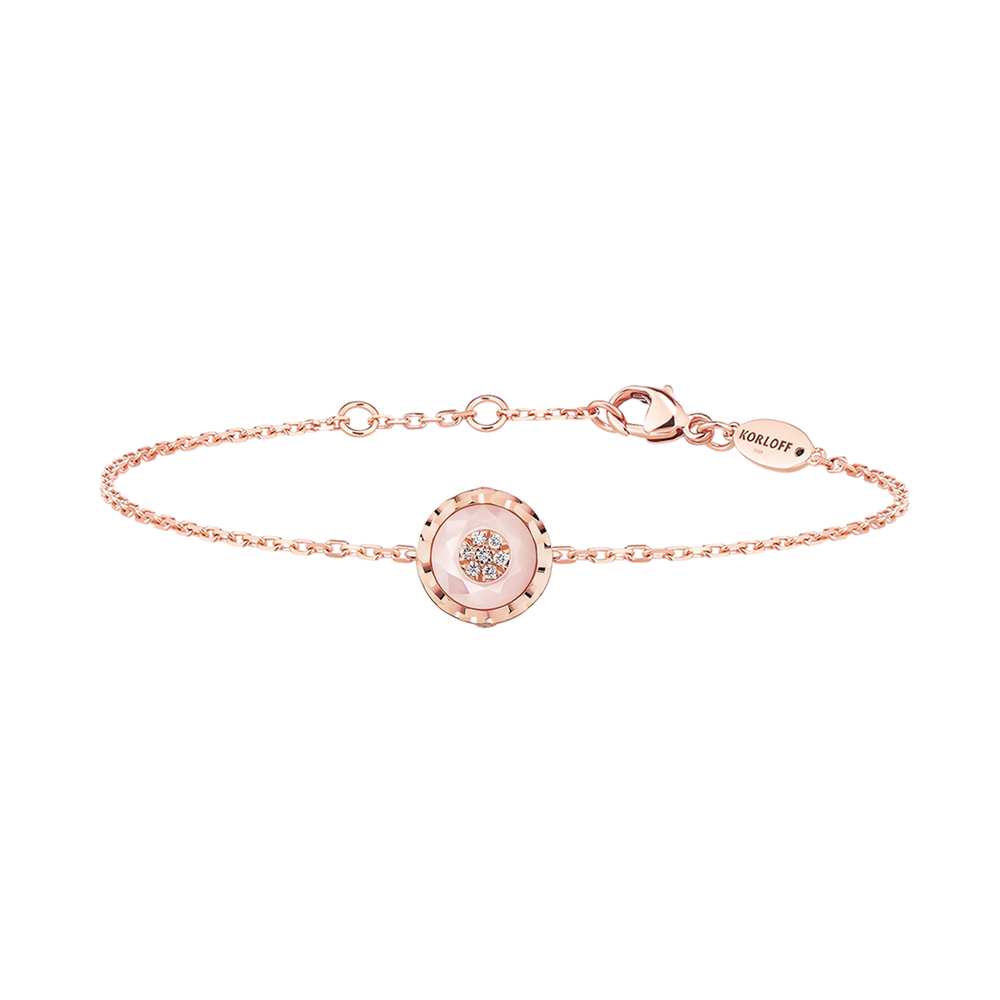 Bracelet Korloff Je Play chaîne rond opal rose - JJPB02PG/PO