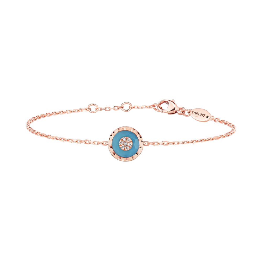 Bracelet Korloff Je Play chaîne rond turquoise - JJPB02PG/TU