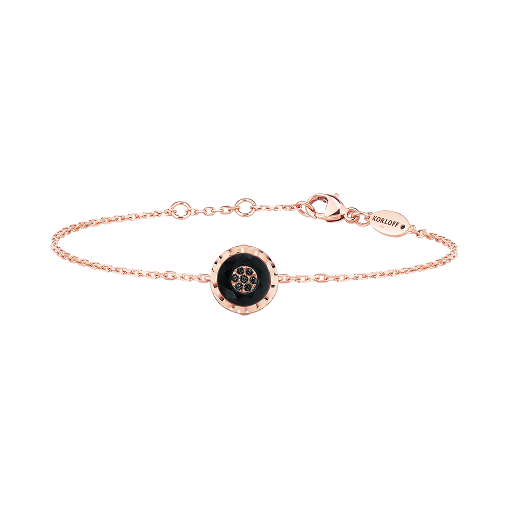 Bracelet Korloff Je Play chaîne rond onyx - JJPB02PG/O/BD