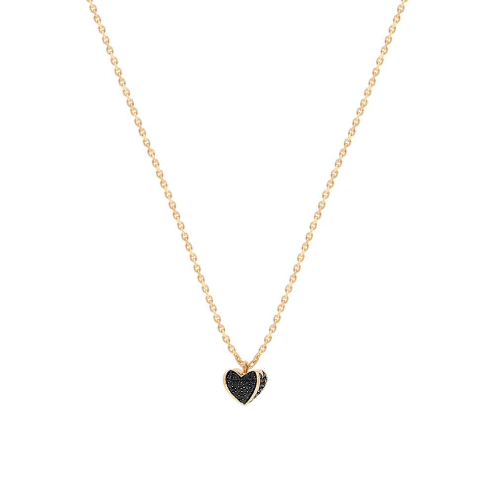 Collier Korloff Korlove or jaune et diamants moyen modèle 1 cœur - JKVP02YG/BD