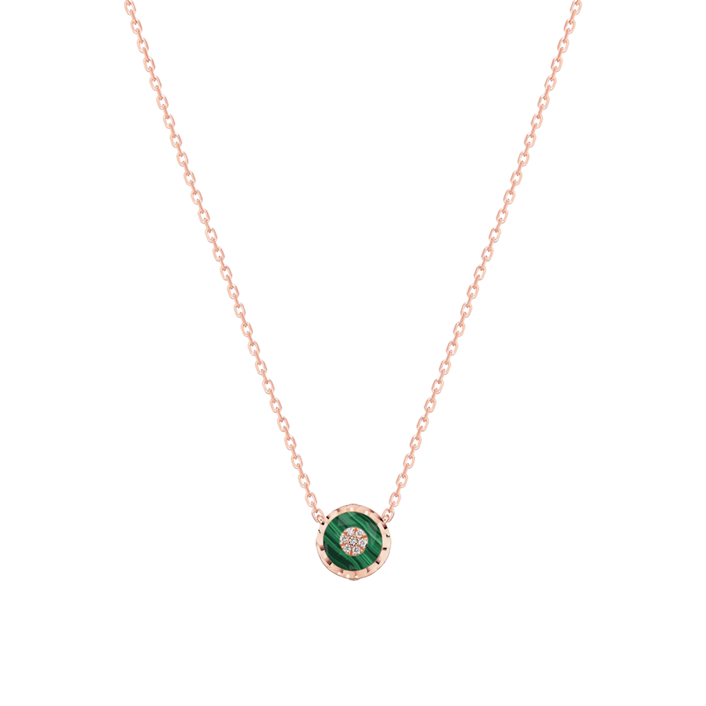 Collier Korloff Je Play or rose et malachite rond - JJPP02PG/MA