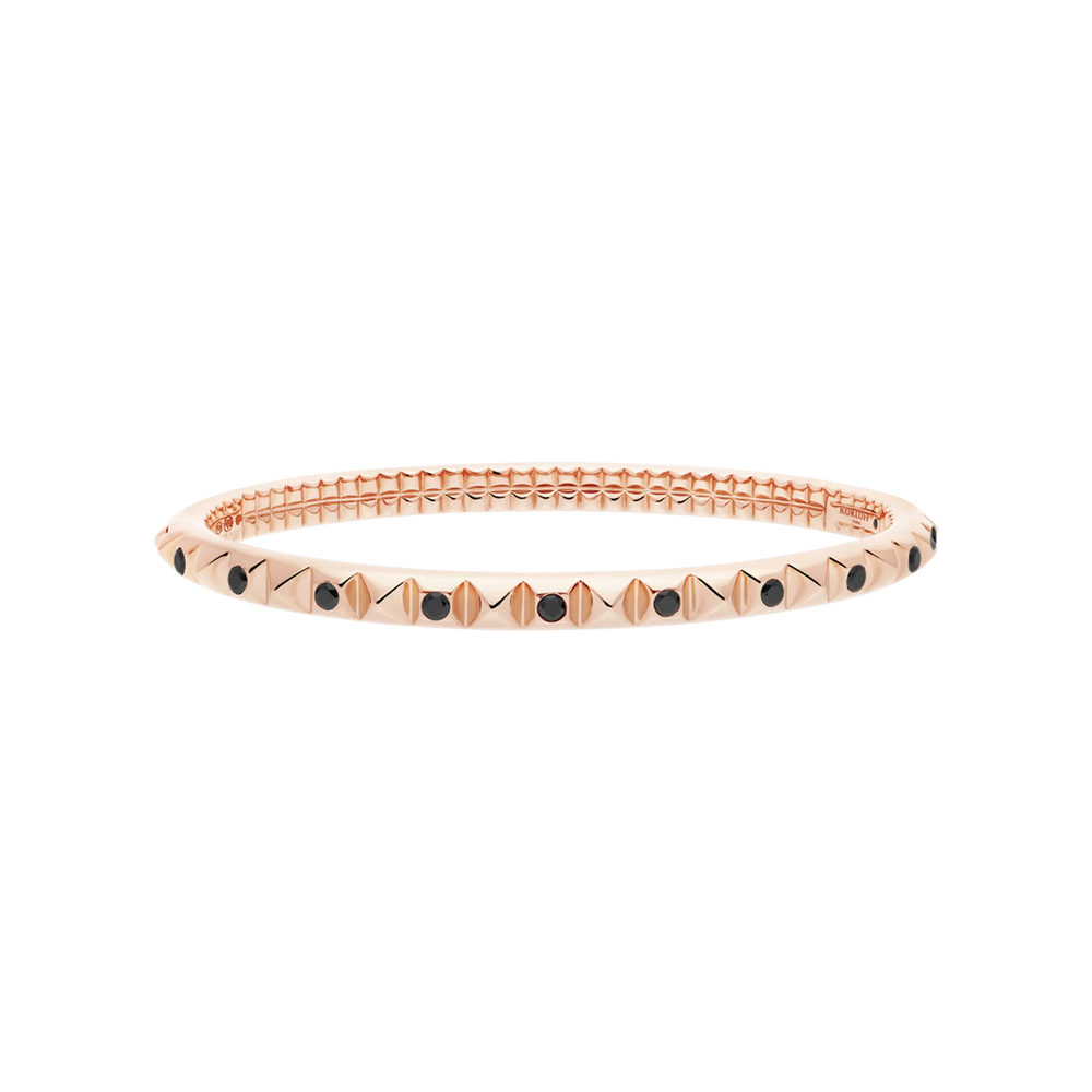 Bracelet Korloff Korlove Or rose et diamants noirs - JKVB04PG/BD
