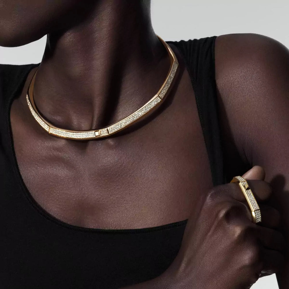 Bague Messika 2 Doigts Pavée Moderniste 13831-YG