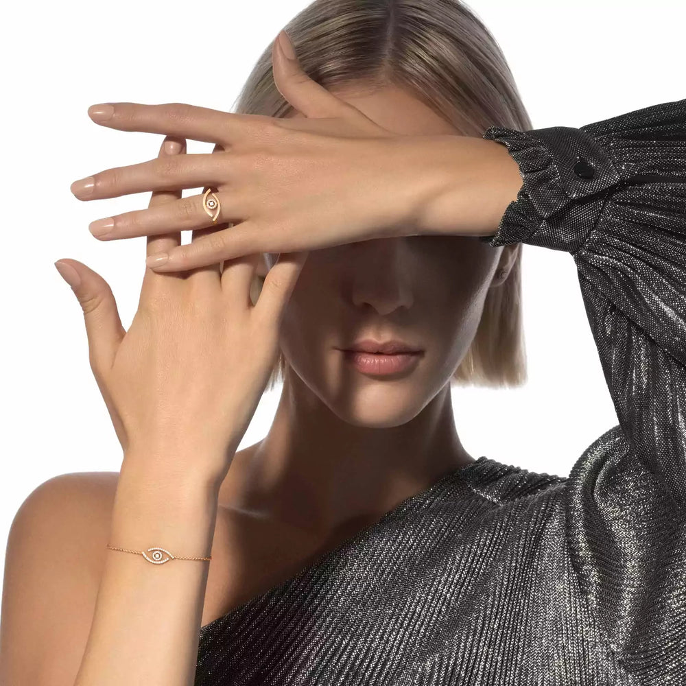 Bracelet diamant pavé femme Lucky Eye 10035-YG