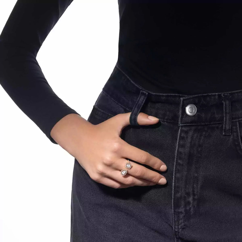 Bague diamant or rose femme My Twin Toi & Moi 06502-PG