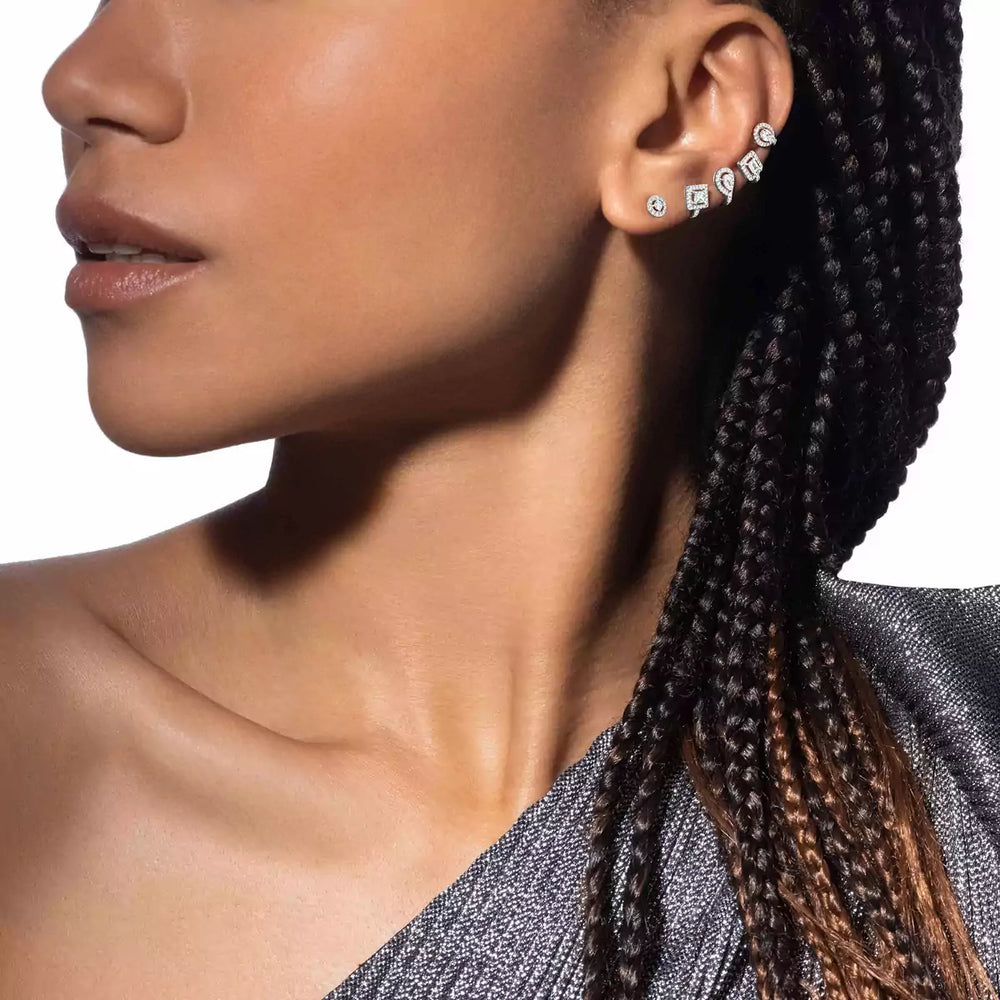 Mono boucle d'oreille diamant multiformes or blanc femme My Twin 06158-WG