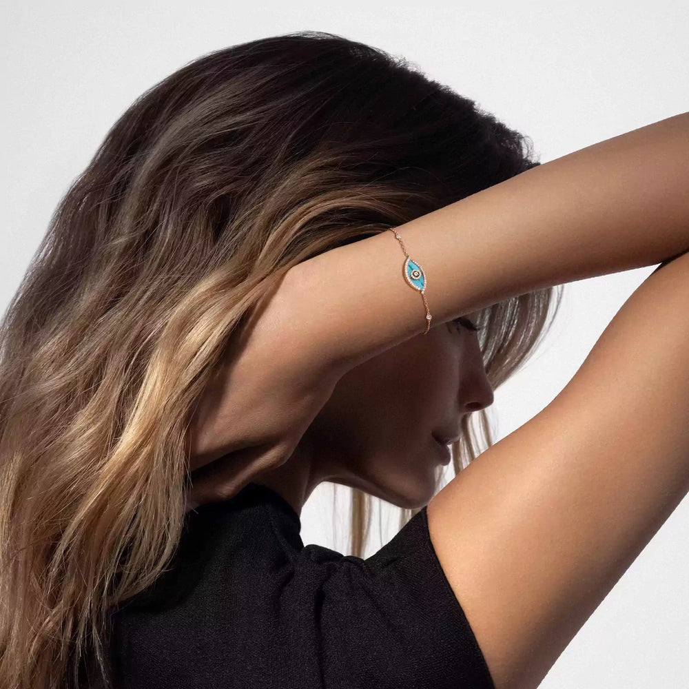 Bracelet diamant femme Lucky Eye Turquoise 12953-PG