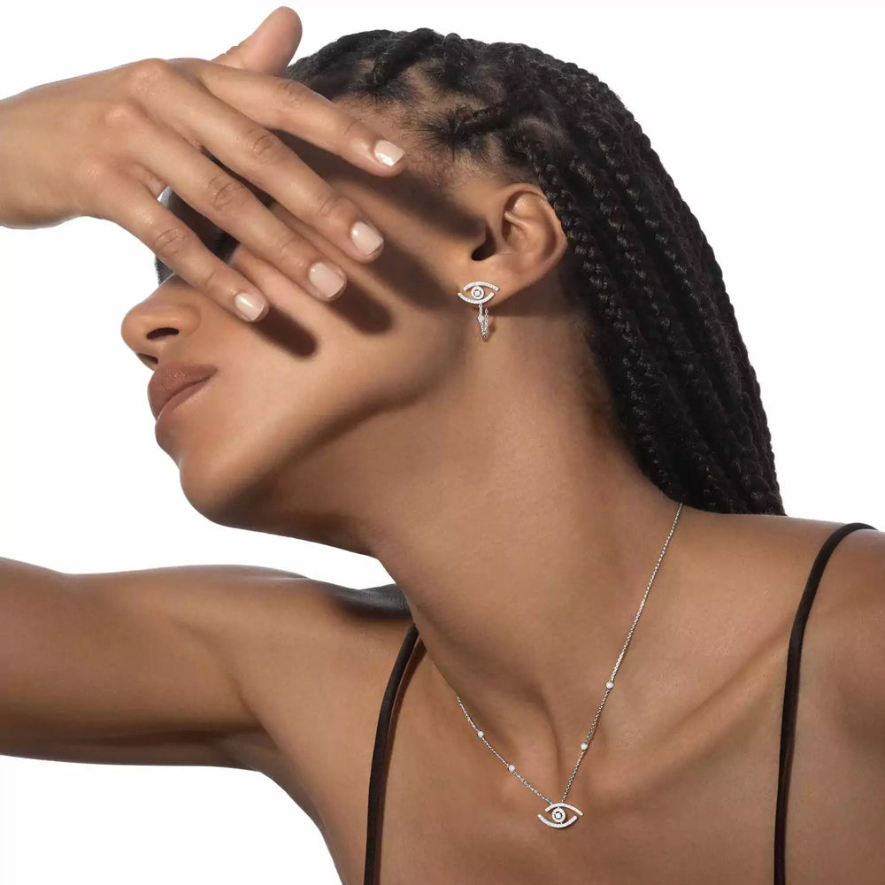 Collier diamant pavé femme Lucky Eye 07525-WG