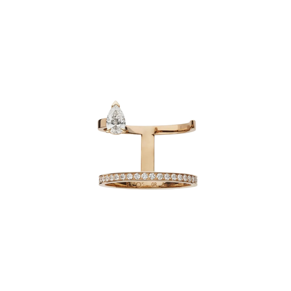 Bague Serti sur Vide en or rose pavée de diamants - RSV3CAPG03000