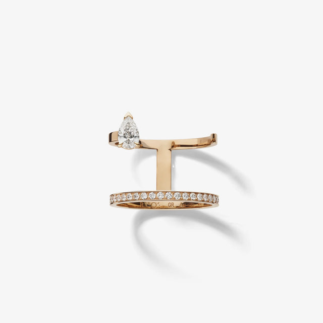 Bague Serti sur Vide en or rose pavée de diamants - RSV3CAPG03000