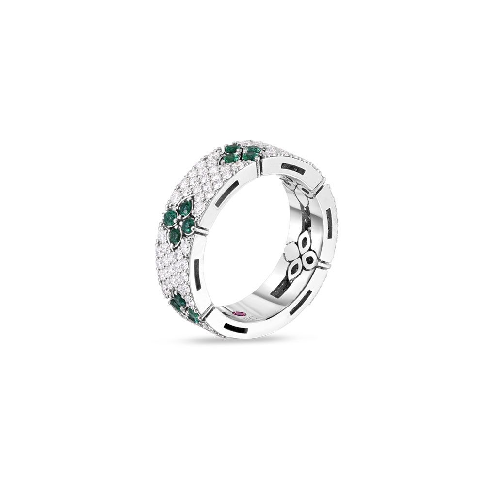 BAGUE LOVE IN VERONE AVEC DIAMANTS ET ÉMERAUDES - ADE888RI2044_W