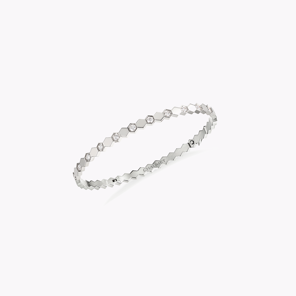 Bracelet Chaumet Bee My Love or blanc semi-pavé diamants