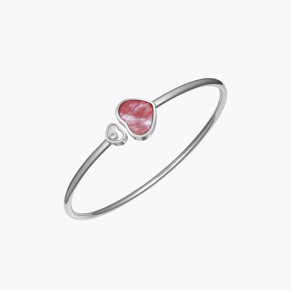 Bracelet Chopard Happy Hearts Or blanc diamant nacre rose