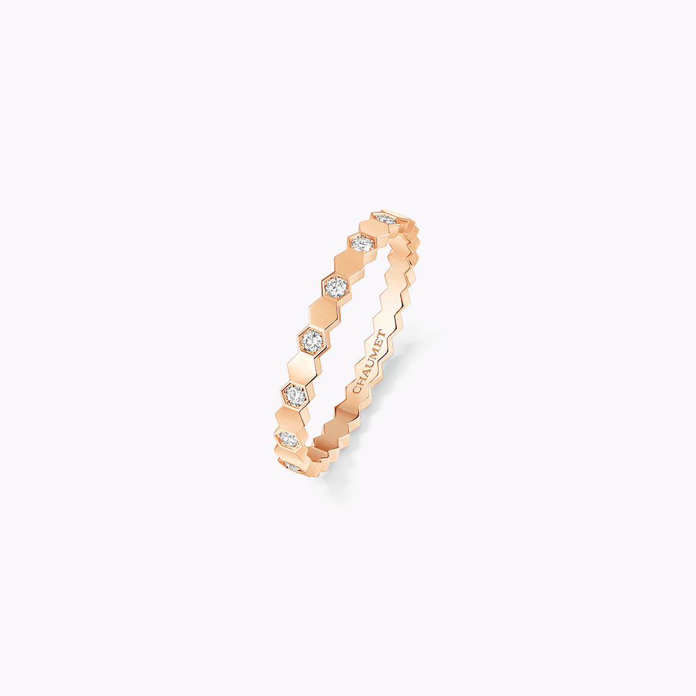 Bague Chaumet Bee My Love or jaune semi-pavé diamants