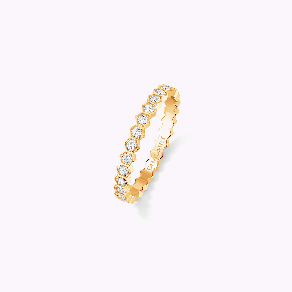 Bague Chaumet Bee My Love or jaune pavé diamants 