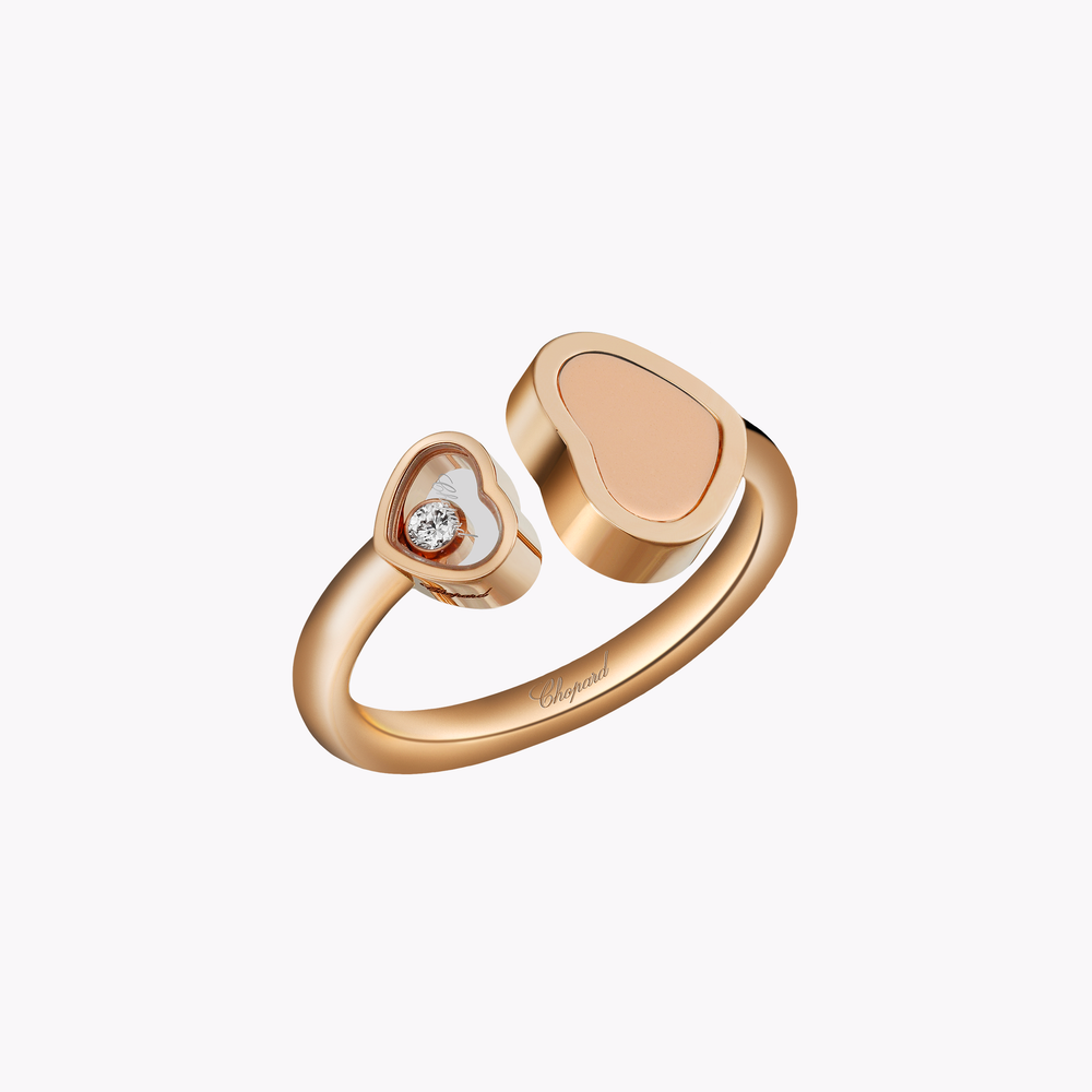 Bague Chopard Happy Hearts Or rose diamant pierre rose