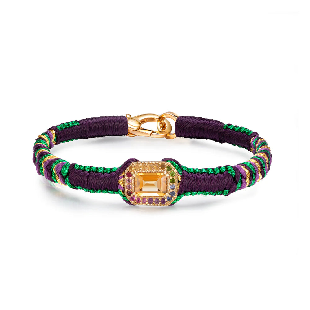 Bracelet Van Den Abeele amy aubergine - citrine