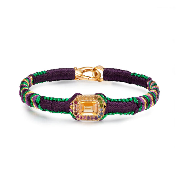 Bracelet Van Den Abeele amy aubergine - citrine