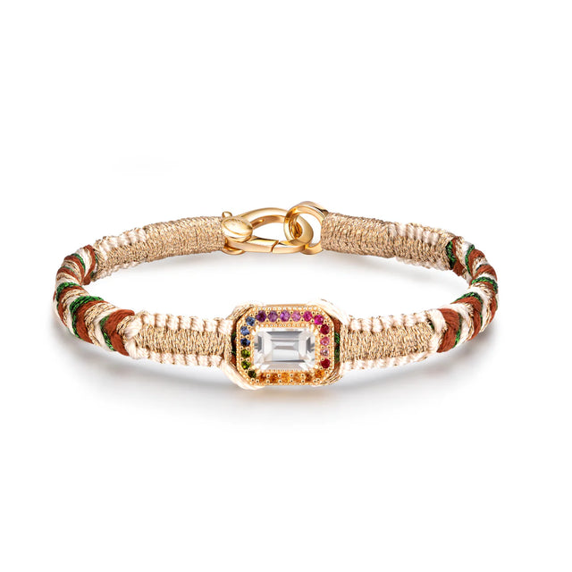 Bracelet Van Den Abeele amy brass - vanille - cristal