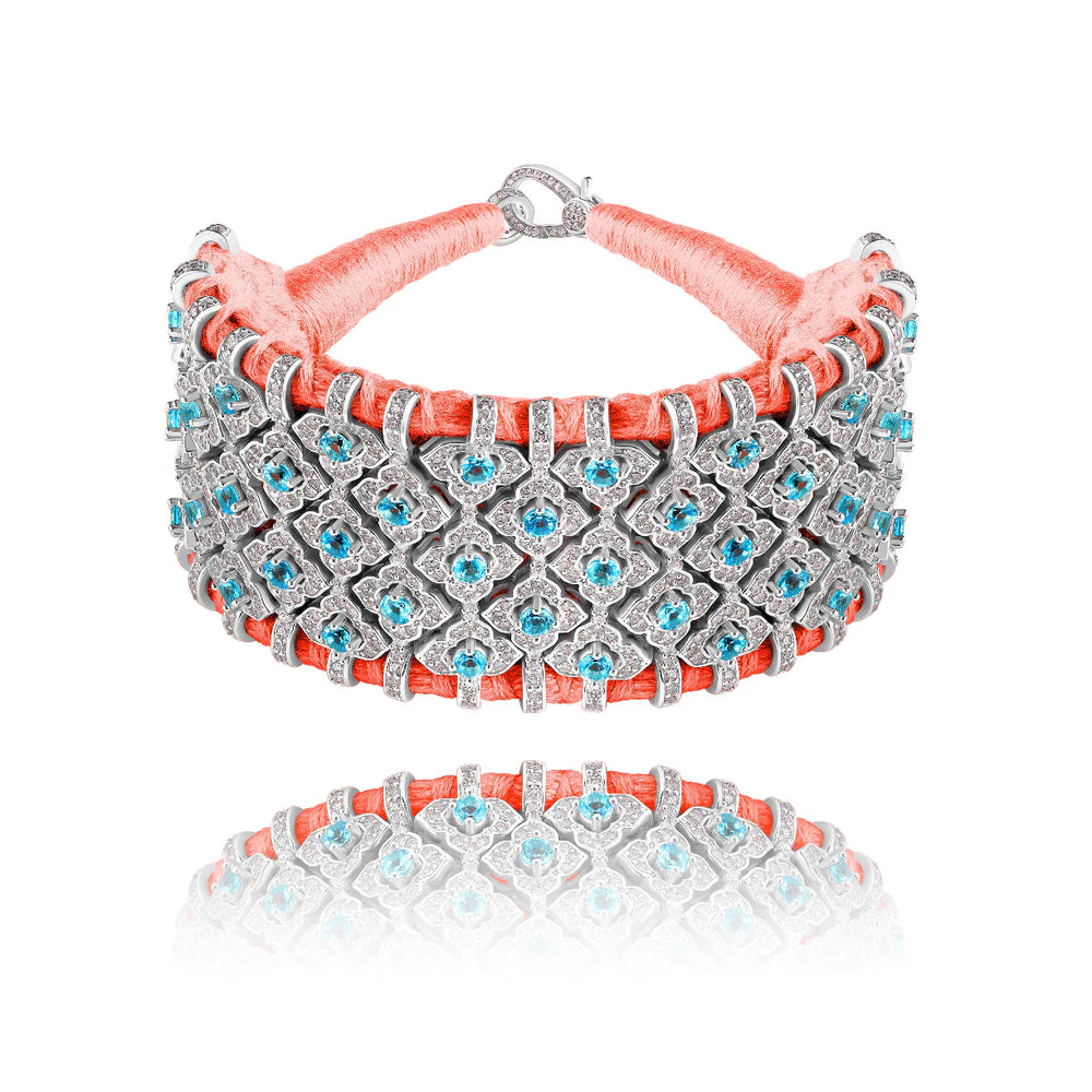 Bracelet Van Den Abeele Bahia Corail fluo - Topaze